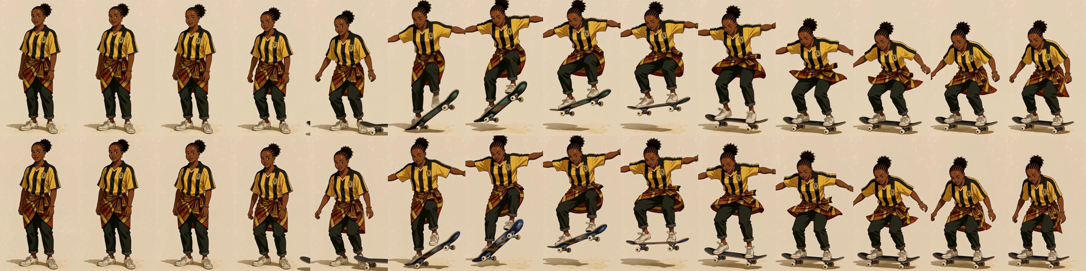 Ollie: first pass (top) vs De-Rope (bottom)