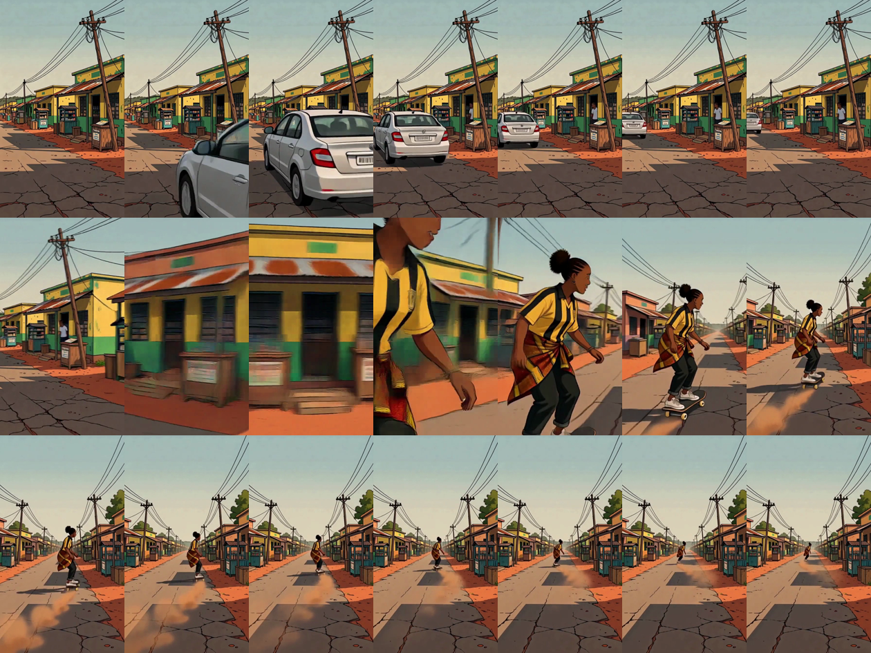 Whip-pan render strip